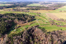 Luftaufnahme von Golfclub Berkramerhof im Ortsteil Dorfen in Icking im Bundesland Bayern, Deutschland