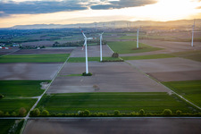 Luftaufnahme von Windpark Minfeld im Bundesland Rheinland-Pfalz, Deutschland