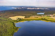 Ortschaft zwischen Gothensee und Wolgastsee in Korswandt im Bundesland Mecklenburg-Vorpommern, Deutschland