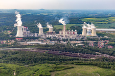 Luftbild von Braunkohle Kraftwerk Turów "PGE Górnictwo i Energetyka Konwencjonalna S.A., Oddział Elektrownia Turów" in Bogatynia im Bundesland Niederschlesien, Polen