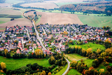Luftaufnahme von Ortsteil Lobenfeld in Lobbach im Bundesland Baden-Württemberg, Deutschland