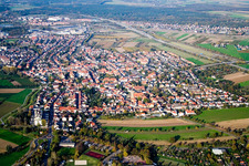 Ketsch im Bundesland Baden-Württemberg, Deutschland aus der Luft