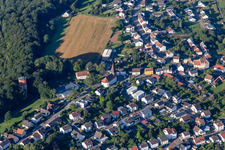 St. Joseph und Wasserturm im Ortsteil Erlenbrunn in Pirmasens im Bundesland Rheinland-Pfalz, Deutschland