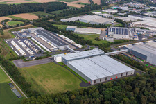 Luftbild von Logistikzentrum des Hermes PaketShop im Ortsteil Doveren in Hückelhoven im Bundesland Nordrhein-Westfalen, Deutschland