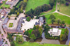Schloss Rurich in Hückelhoven im Bundesland Nordrhein-Westfalen, Deutschland aus der Luft