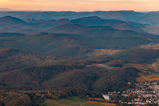 Paragleiter überm Haardtrand in Bad Bergzabern im Bundesland Rheinland-Pfalz, Deutschland