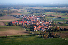 Luftbild von Erlenbach bei Kandel von Westen im Bundesland Rheinland-Pfalz, Deutschland