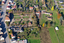 Luftaufnahme von Römermuseum Schwarzenacker im Ortsteil Einöd in Homburg im Bundesland Saarland, Deutschland