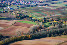 Luftaufnahme von ASV Klares Wasser im Quodbachtal an der Fischerhütte in Insheim im Bundesland Rheinland-Pfalz, Deutschland