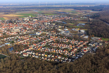 Gartenstadt von Südwesten in Kandel im Bundesland Rheinland-Pfalz, Deutschland