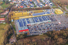 Schrägluftbild von Engel&Engelk GmbH Autohandel und Modepark Röther im Südpfalz Center in Rohrbach im Bundesland Rheinland-Pfalz, Deutschland