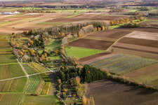 ASV Klares Wasser im Quodbachtal an der Fischerhütte in Insheim im Bundesland Rheinland-Pfalz, Deutschland aus der Luft