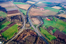 A65 Autobahnausfahrt 20 Kandel Nord in Erlenbach bei Kandel im Bundesland Rheinland-Pfalz, Deutschland