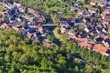 Tauberbrücke am Morgen aus Nordwesten im Ortsteil Archshofen in Creglingen im Bundesland Baden-Württemberg, Deutschland