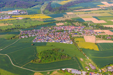 Ortsansicht aus Westen im Ortsteil Impfingen in Tauberbischofsheim im Bundesland Baden-Württemberg, Deutschland