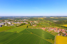 Ortsansicht aus Westen im Ortsteil Vockenroth in Wertheim im Bundesland Baden-Württemberg, Deutschland