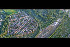 Ortsteil am Rangierbahnhof im Ortsteil Weiherfeld-Dammerstock in Karlsruhe im Bundesland Baden-Württemberg, Deutschland