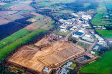 Drohnenaufname von Industriegebiet Am Horst im Ortsteil Minderslachen in Kandel im Bundesland Rheinland-Pfalz, Deutschland