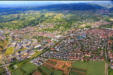 Stadtübersicht aus Westen in Ettenheim im Bundesland Baden-Württemberg, Deutschland