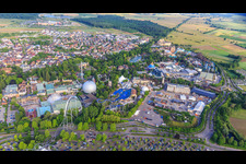 Übersicht klassischer Teil des Europapark Rust aus Westen im Bundesland Baden-Württemberg, Deutschland