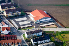 Luftaufnahme von Neubau Netto-Markt in Kandel im Bundesland Rheinland-Pfalz, Deutschland