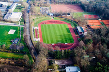 Bienwaldstadion in Kandel im Bundesland Rheinland-Pfalz, Deutschland von oben
