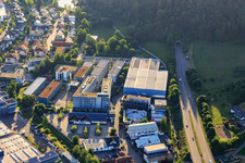 Luftbild von Industriegebiet mit SICK AG in Waldkirch im Bundesland Baden-Württemberg, Deutschland