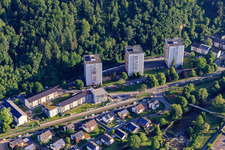 Drei Wohntürme in der Ignaz-Bruder-Straße im Ortsteil Batzenhäusle in Waldkirch im Bundesland Baden-Württemberg, Deutschland