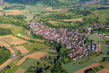 Ortsansicht aus Norden im Ortsteil Wagenstadt in Herbolzheim im Bundesland Baden-Württemberg, Deutschland