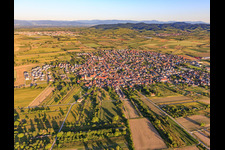 Ortsansicht von Westen in Wyhl am Kaiserstuhl im Bundesland Baden-Württemberg, Deutschland