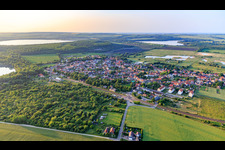 Dorfansicht aus Süden im Ortsteil Frose in Seeland im Bundesland Sachsen-Anhalt, Deutschland