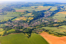 Ortsansicht aus Norden im Ortsteil Leimbach in Mansfeld im Bundesland Sachsen-Anhalt, Deutschland