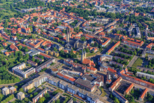 Hoher Weg x Fischmarkt mit Rathauspassagen Halberstadt Kirche St. Martini am Matiniplan, Dom und Domschatz Halberstadt im Ortsteil Diocese Halberstadt im Bundesland Sachsen-Anhalt, Deutschland
