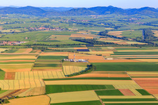 Drohnenbild von Bohrgelände des Tiefenbohrplatz V20 von  Vercana GmbH für Vulcan Energy am Schleidberg zur Förderung von Geothermie und Lithium in Insheim im Bundesland Rheinland-Pfalz, Deutschland
