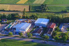 Gewerbegebiet Brückwiesenstraße mit  Union Bauzentrum Hornbach BZA-Kapellen und  Naturmöbelhaus Heinrich in Kapellen-Drusweiler im Bundesland Rheinland-Pfalz, Deutschland
