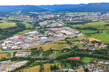Industriegebiet Lange Straße von Nordwesten im Ortsteil Endingen in Balingen im Bundesland Baden-Württemberg, Deutschland