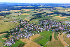 Ortsansicht aus Norden im Ortsteil Böhringen in Dietingen im Bundesland Baden-Württemberg, Deutschland