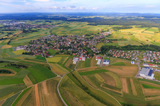 Ortsansicht aus Osten im Ortsteil Winzeln in Fluorn-Winzeln im Bundesland Baden-Württemberg, Deutschland