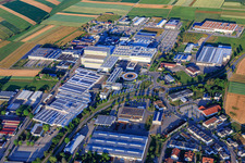 Industriegebiet Maybachstraße mit Sülzle Stahlpartner GmbH, Flexco Europe GmbH, euroTECH Handling GmbH, chefbeschlag GmbH,. MAFU Group und Blickle Räder+Rollen GmbH u. Co. KG in Rosenfeld im Bundesland Baden-Württemberg, Deutschland