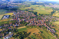Ortsübersicht aus Norden im Ortsteil Ostdorf in Balingen im Bundesland Baden-Württemberg, Deutschland