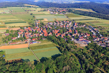 Dorfansicht aus Osten im Ortsteil Bickelsberg in Rosenfeld im Bundesland Baden-Württemberg, Deutschland