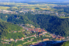 Stadtansicht aus Südosten in Oberndorf am Neckar im Bundesland Baden-Württemberg, Deutschland