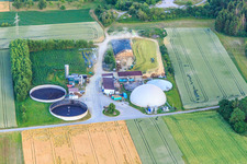 Biogasreaktoren in Dornhan im Bundesland Baden-Württemberg, Deutschland