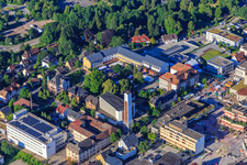 Gewerbehallestraße mit Kirche St. Georg und Robert-Gerwig-Schule im Ortsteil Saint Georgen im Schwarzwald in St. Georgen im Schwarzwald im Bundesland Baden-Württemberg, Deutschland
