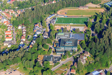 Hallenbad, Realschule, Thomas-Strittmatter-Gymnasium, und Roßbergstadion im Ortsteil Saint Georgen im Schwarzwald in St. Georgen im Schwarzwald im Bundesland Baden-Württemberg, Deutschland