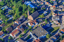 Luftbild von Lorenzkirche im Ortsteil Saint Georgen im Schwarzwald in St. Georgen im Schwarzwald im Bundesland Baden-Württemberg, Deutschland