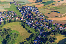 Dorfansicht von Süden im Ortsteil Lackendorf in Dunningen im Bundesland Baden-Württemberg, Deutschland