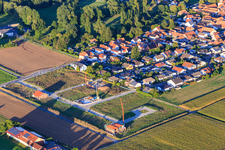 Luftbild von Erschliessung des Neubaugebiet Am Rosenberg und Im Niederfeld im Ortsteil Ingenheim in Billigheim-Ingenheim im Bundesland Rheinland-Pfalz, Deutschland