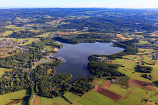 Biotop Bostalsee von Südwesten im Ortsteil Bosen in Nohfelden im Bundesland Saarland, Deutschland