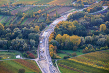 Baustelle zum vierspurigen Ausbau der B10 an der Queichbrücke im Ortsteil Godramstein in Landau in der Pfalz im Bundesland Rheinland-Pfalz, Deutschland